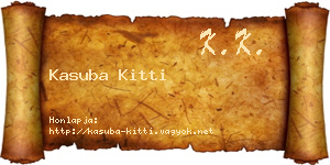 Kasuba Kitti névjegykártya